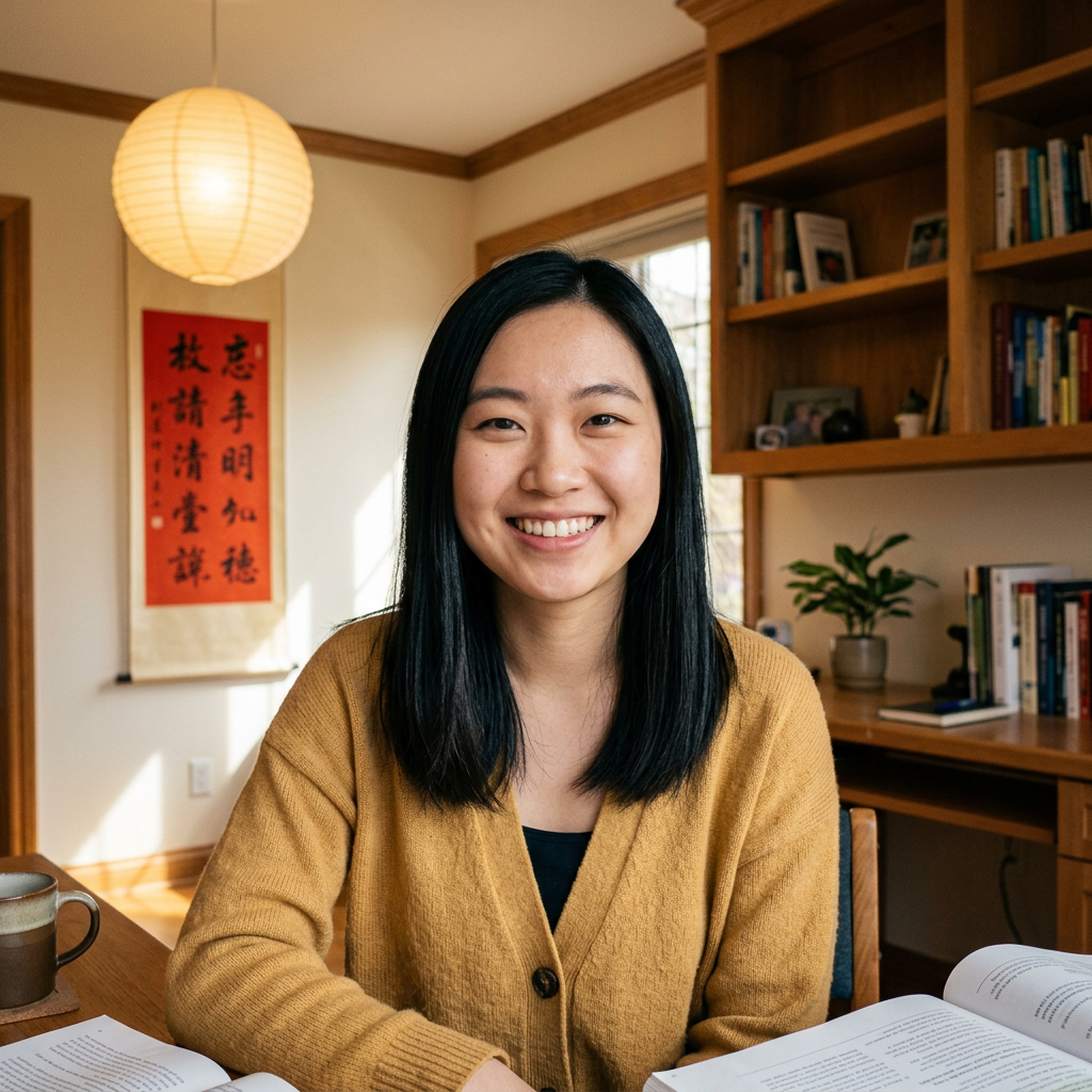 Native Chinese teacher on a live video call
